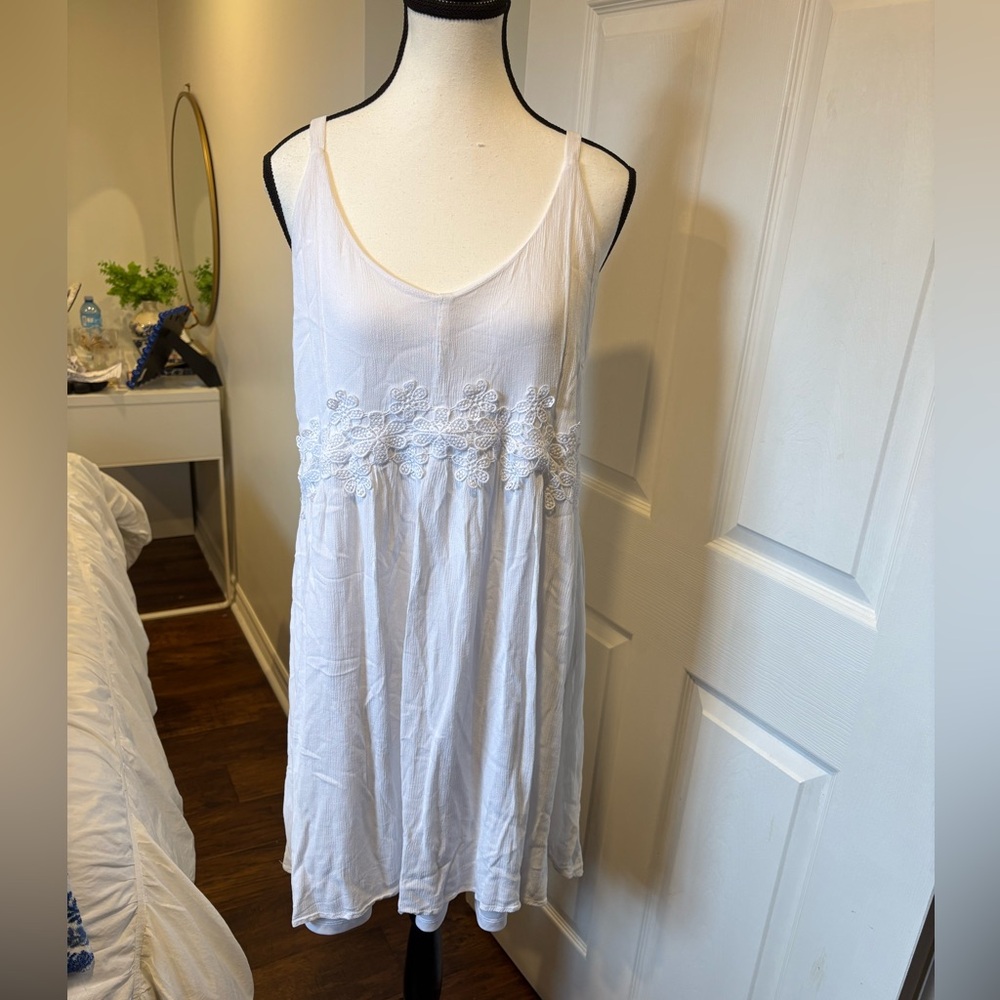 🌷Addition Elle White Lace Mini Dress Flowy Adjustable Straps Size 14 3/$30
